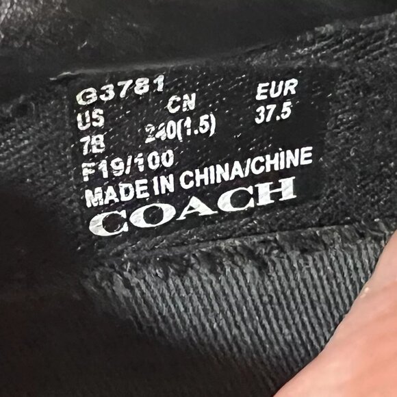 Coach Womens Shoes Size 7 B Black Leather Sneakers  Lace Up - Picture 13 of 13